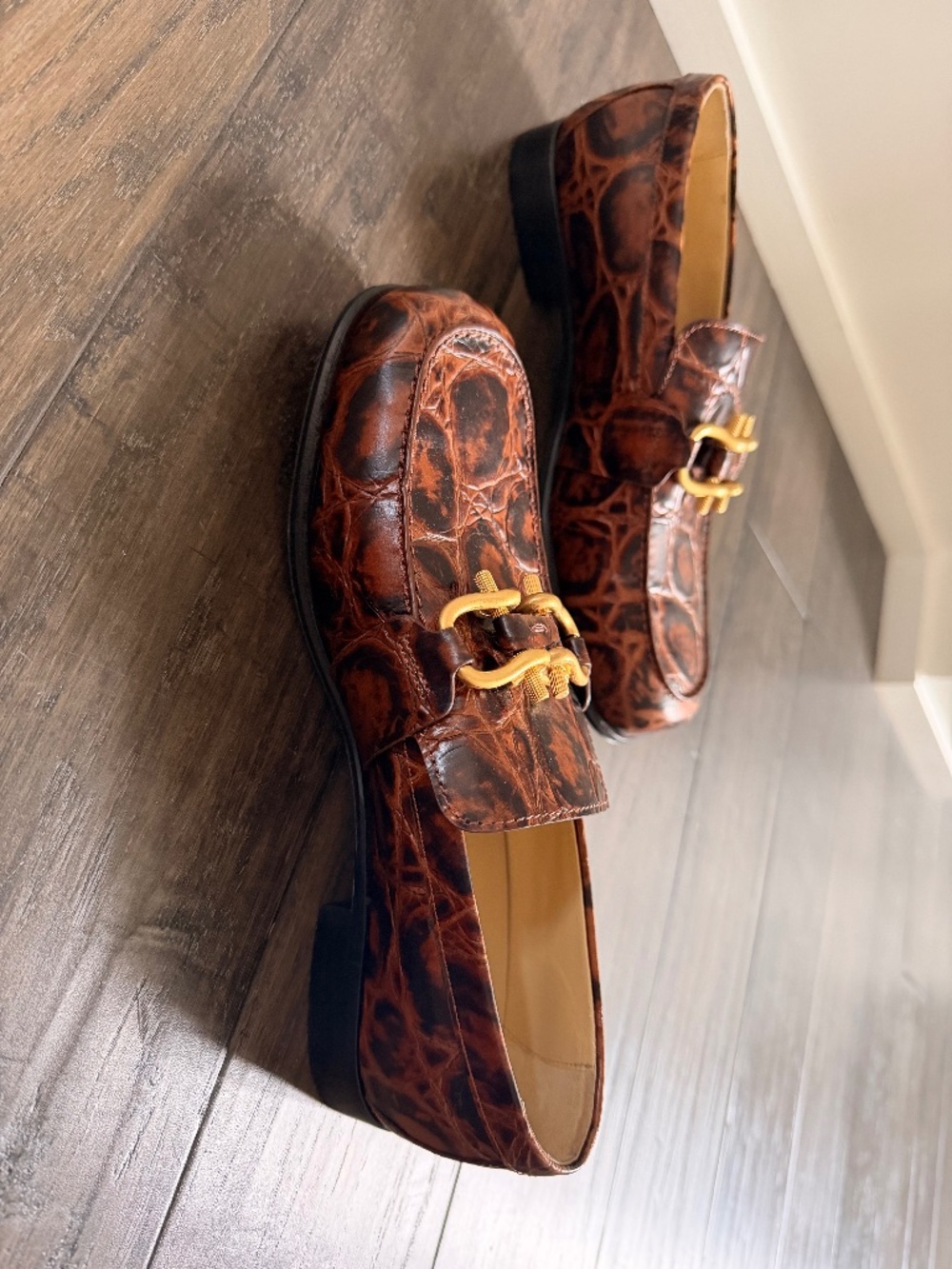 BOTTEGA VANETA Chic Mansuier Croc Bit Slip On Loafers Sz 38.5/39 NEW $1,450!! - Picture 3 of 4